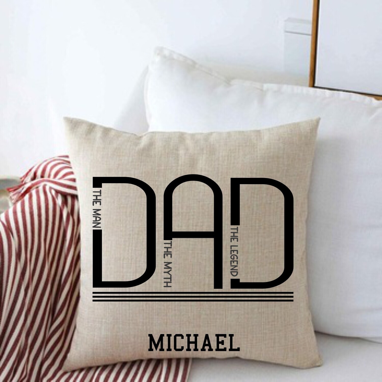 Personalized Throw Pillows for Him-Man Cave-Den-Gifts for Him-Gift for Dad-Holiday-Birthday
