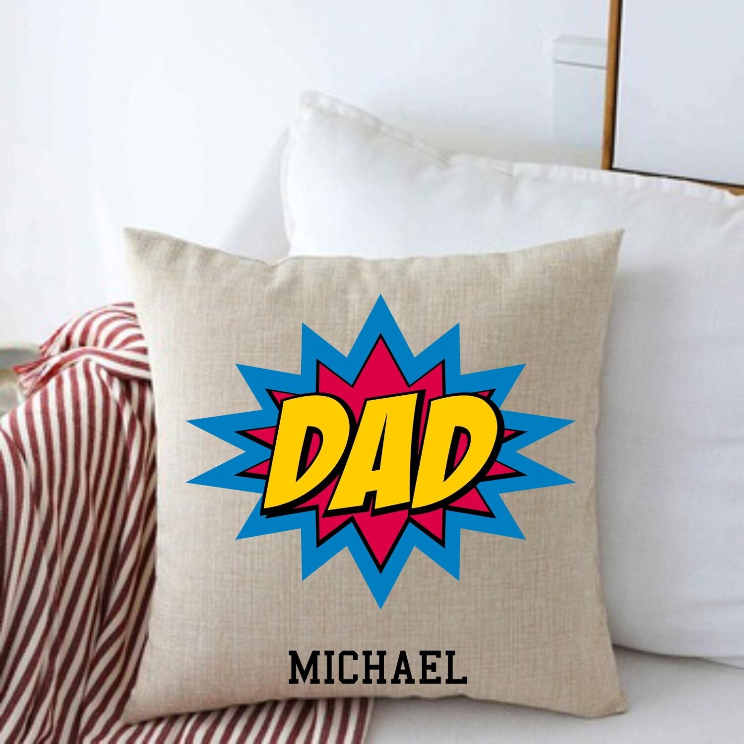 Personalized Throw Pillows for Him-Man Cave-Den-Gifts for Him-Gift for Dad-Holiday-Birthday