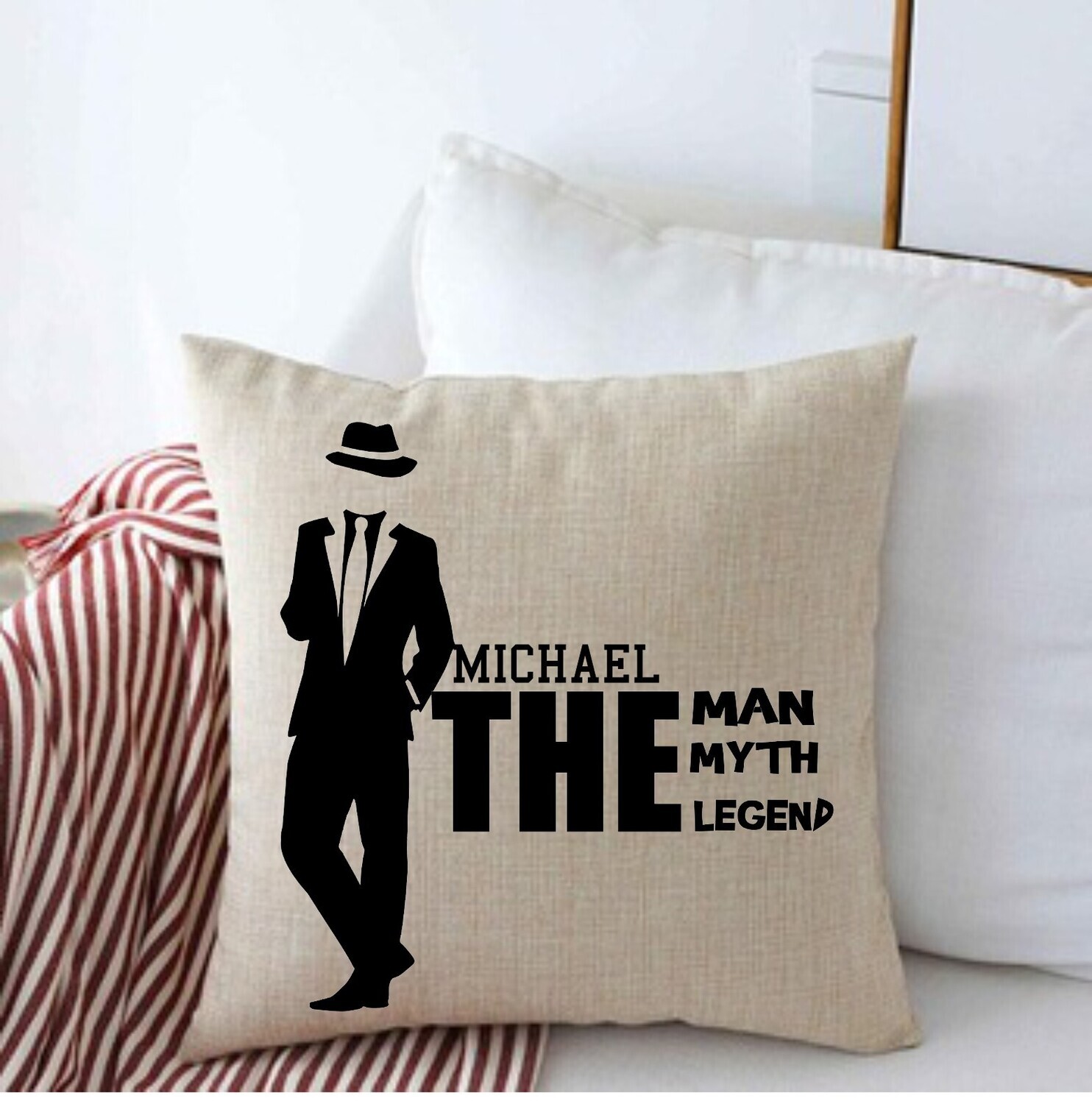 Personalized Throw Pillows for Him-Man Cave-Den-Gifts for Him-Gift for Dad-Holiday-Birthday