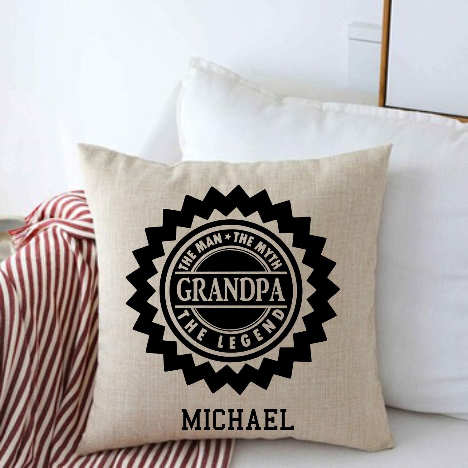 Personalized Throw Pillows for Him-Man Cave-Den-Gifts for Him-Gift for Dad-Holiday-Birthday