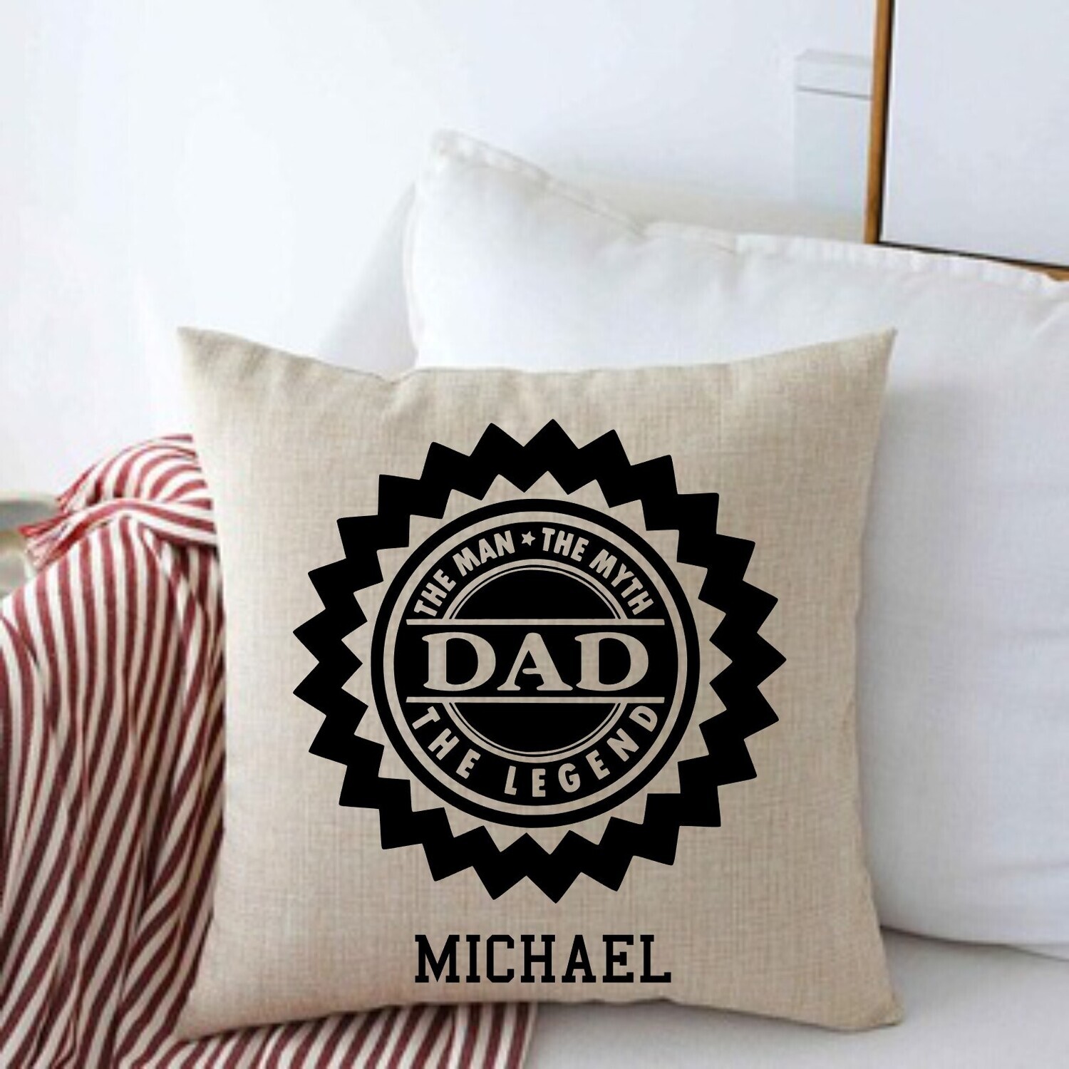 Personalized Throw Pillows for Him-Man Cave-Den-Gifts for Him-Gift for Dad-Holiday-Birthday