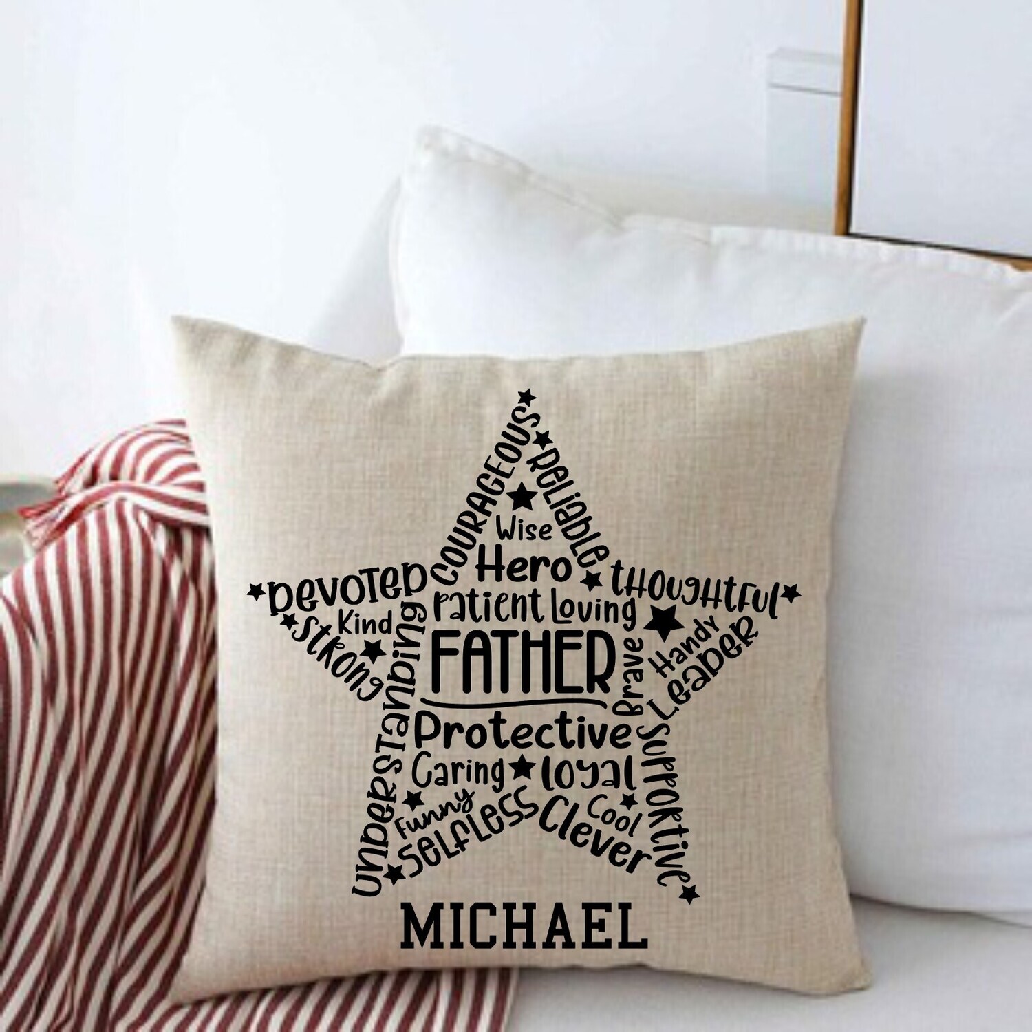 Personalized Throw Pillows for Him-Man Cave-Den-Gifts for Him-Gift for Dad-Holiday-Birthday