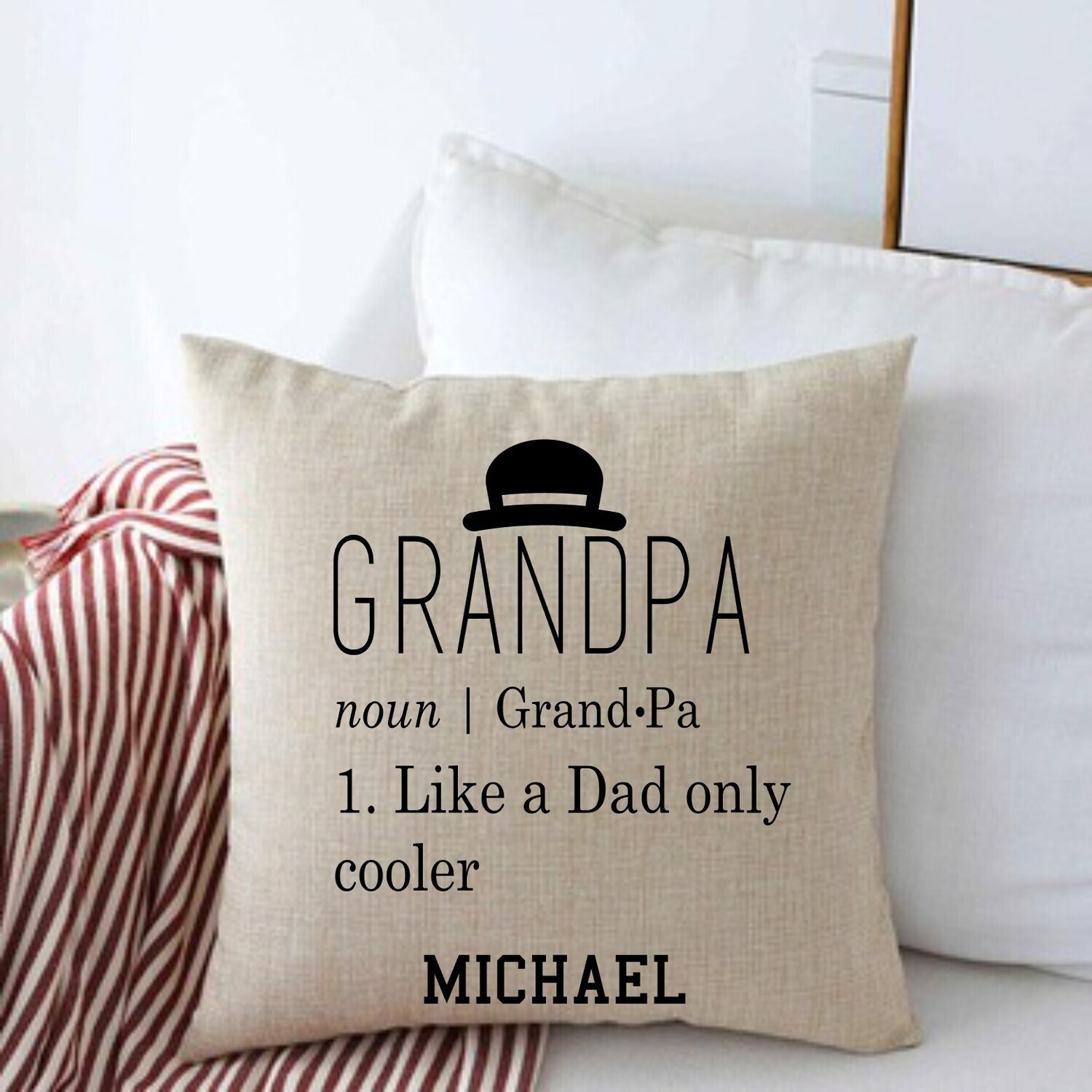 Personalized Throw Pillows for Him-Man Cave-Den-Gifts for Him-Gift for Dad-Holiday-Birthday