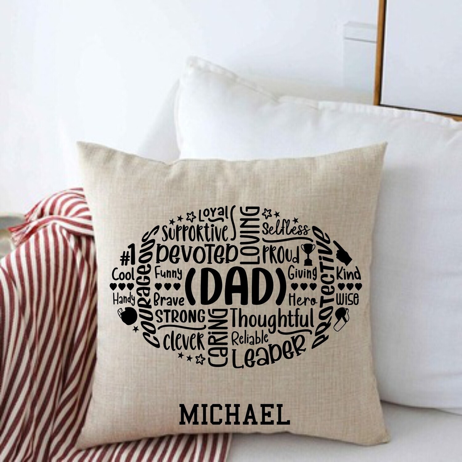 Personalized Throw Pillows for Him-Man Cave-Den-Gifts for Him-Gift for Dad-Holiday-Birthday