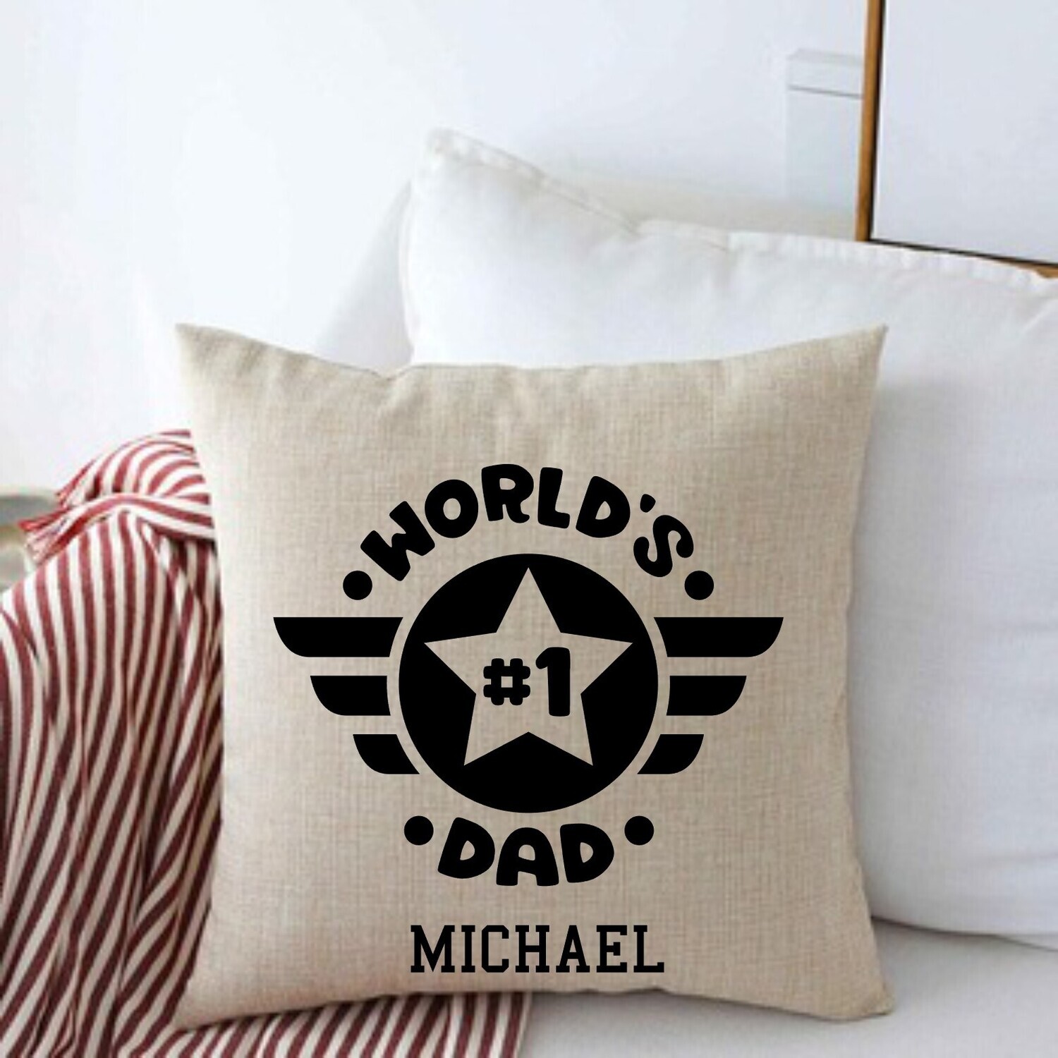 Personalized Throw Pillows for Him-Man Cave-Den-Gifts for Him-Gift for Dad-Holiday-Birthday