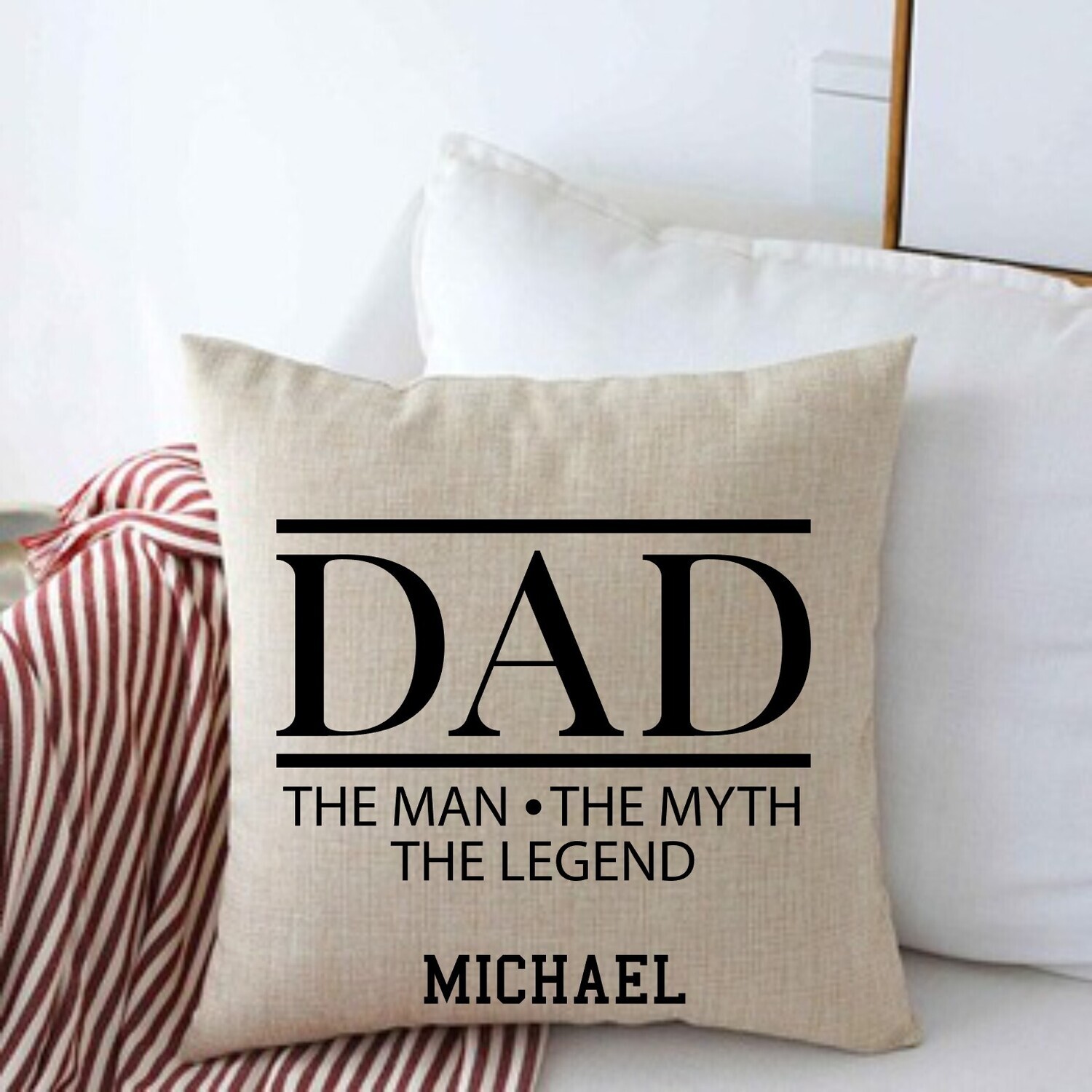Personalized Throw Pillows for Him-Man Cave-Den-Gifts for Him-Gift for Dad-Holiday-Birthday