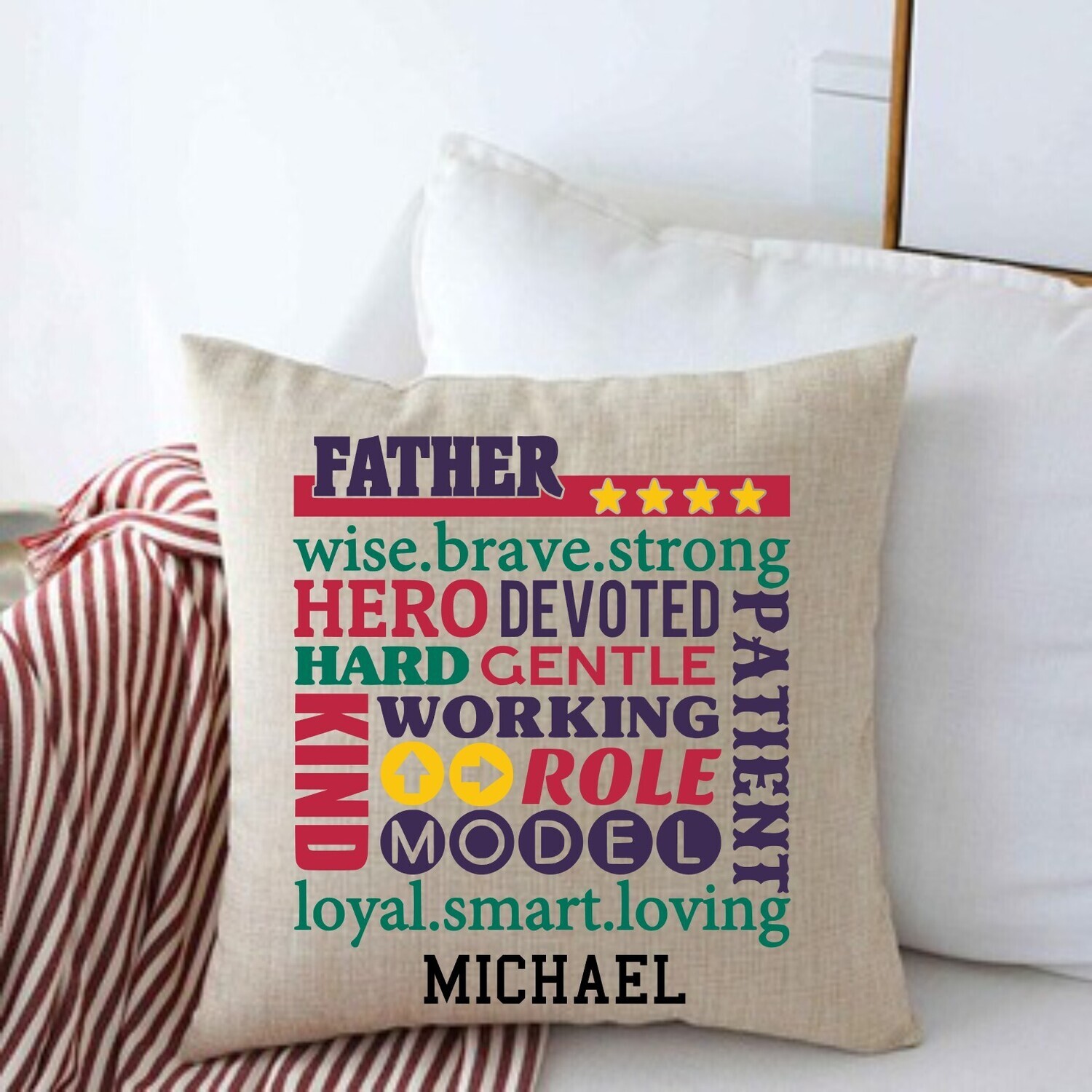 Personalized Throw Pillows for Him-Man Cave-Den-Gifts for Him-Gift for Dad-Holiday-Birthday