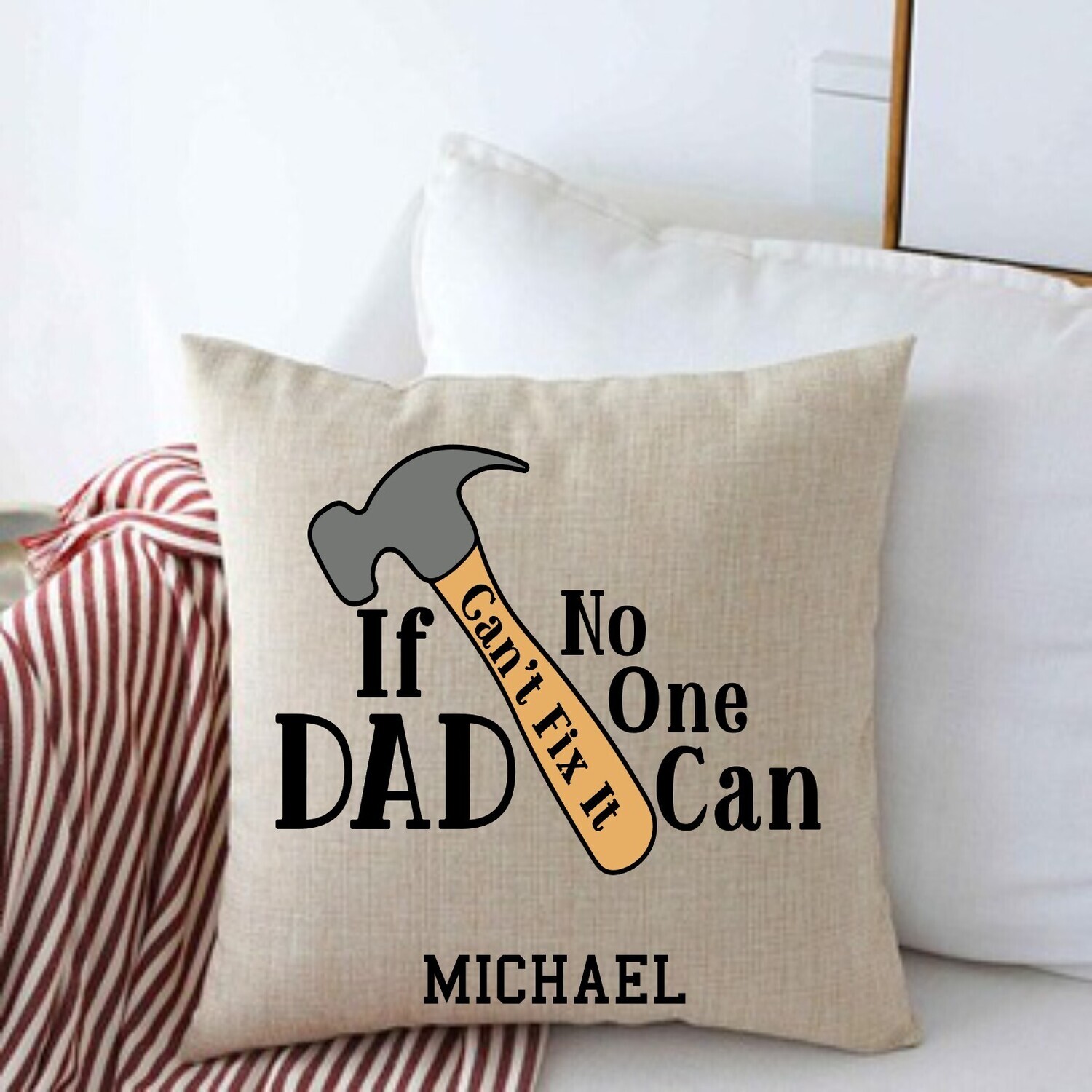 Personalized Throw Pillows for Him-Man Cave-Den-Gifts for Him-Gift for Dad-Holiday-Birthday