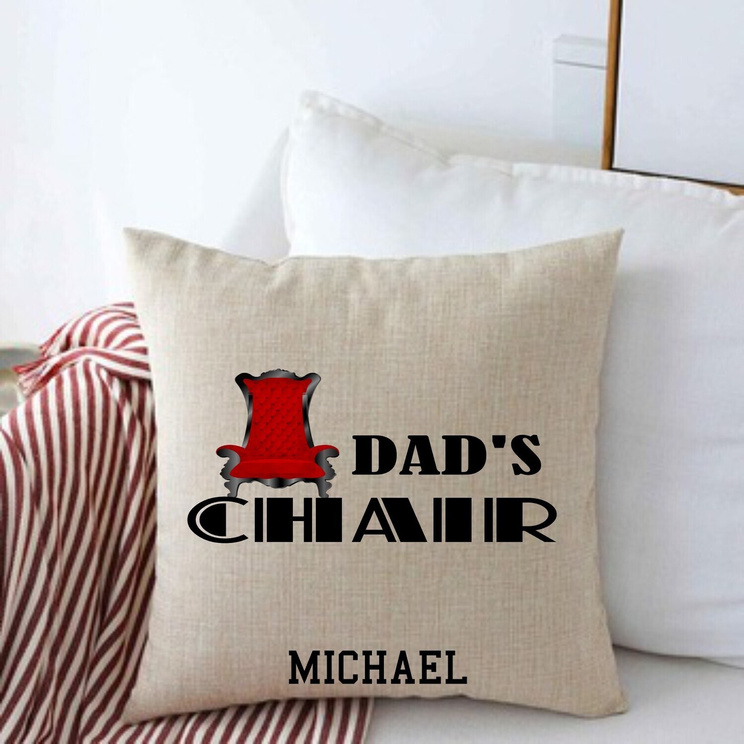 Personalized Throw Pillows for Him-Man Cave-Den-Gifts for Him-Gift for Dad-Holiday-Birthday