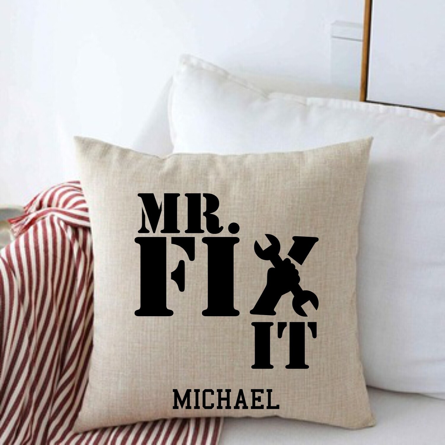 Personalized Throw Pillows for Him-Man Cave-Den-Gifts for Him-Gift for Dad-Holiday-Birthday