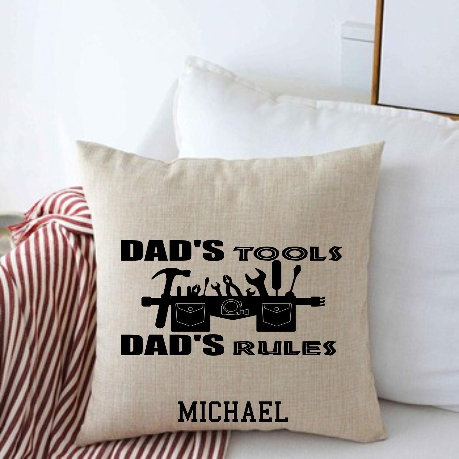 Personalized Throw Pillows for Him-Man Cave-Den-Gifts for Him-Gift for Dad-Holiday-Birthday
