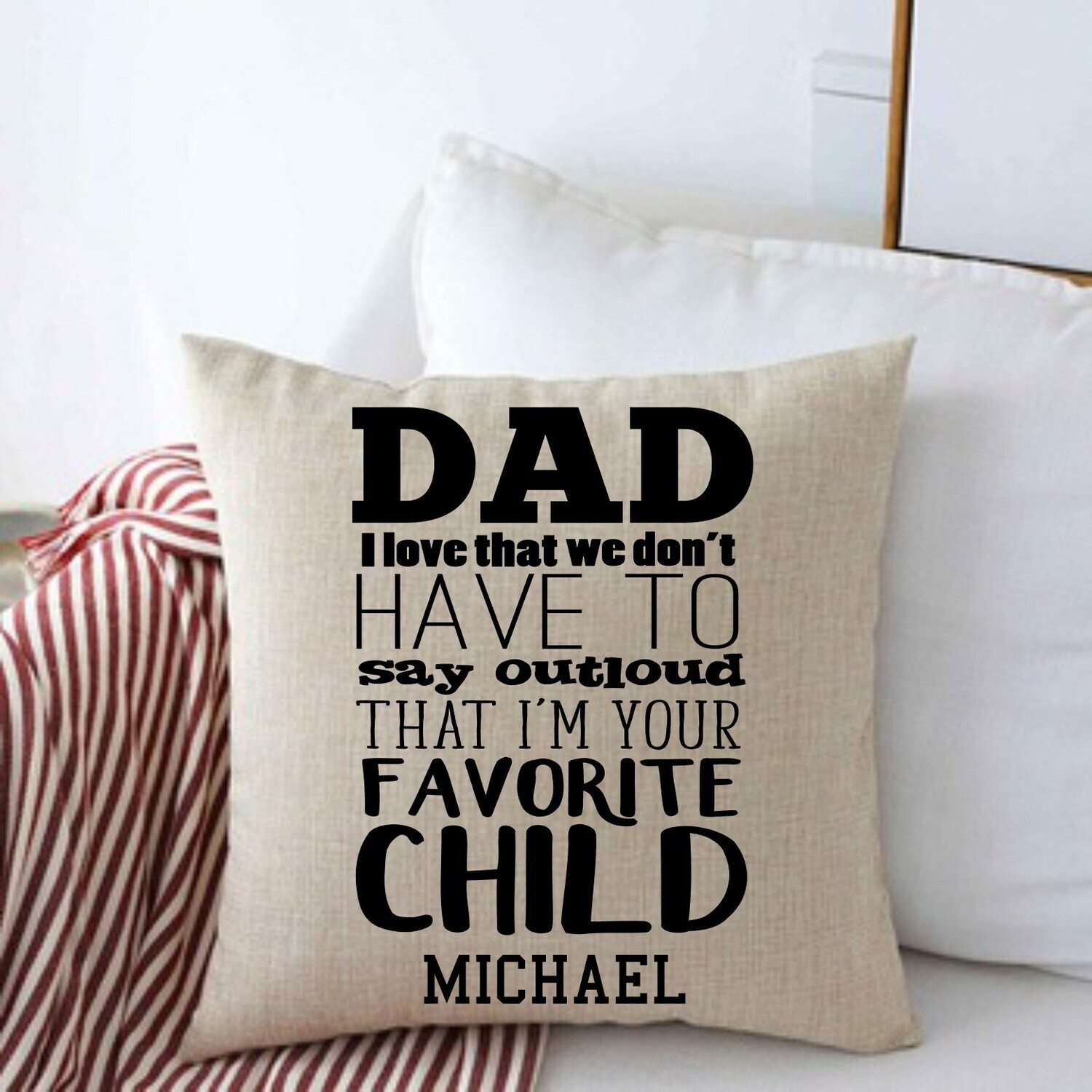 Personalized Throw Pillows for Him-Man Cave-Den-Gifts for Him-Gift for Dad-Holiday-Birthday