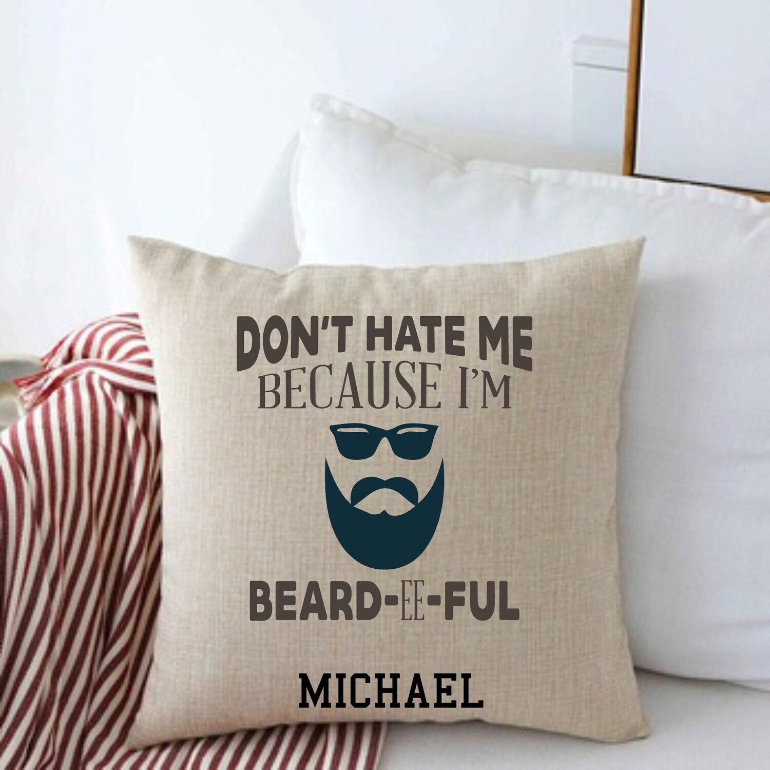 Personalized Throw Pillows for Him-Man Cave-Den-Gifts for Him-Gift for Dad-Holiday-Birthday
