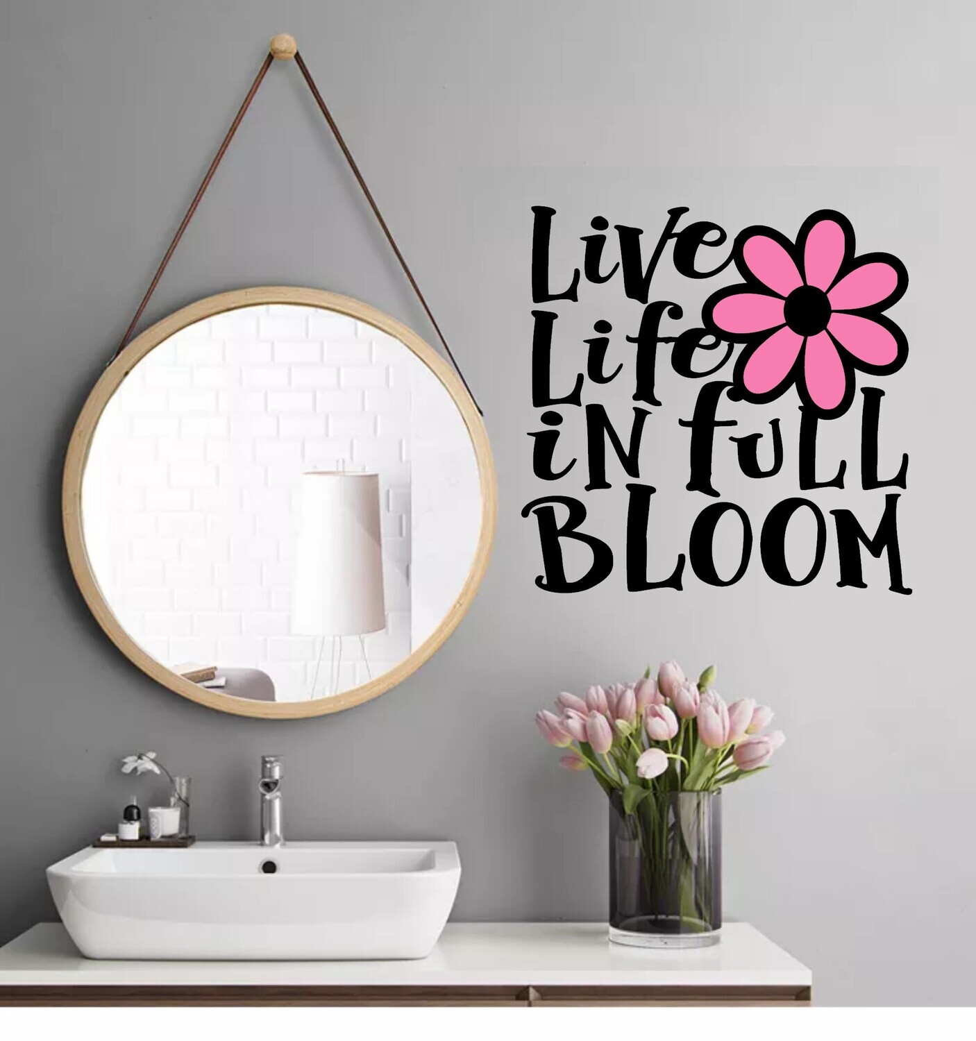 Motivational Wall Decal Stickers| Bedroom Decor| Bathroom Wall Art| Wall Quotes| Mirror Decor, Selection: Live life