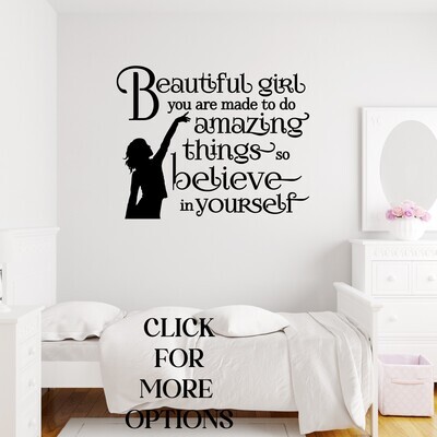 Motivational Wall Decal Stickers| Kids Bedroom Decor| Bathroom Wall Art| Wall Quotes| Mirror Decor