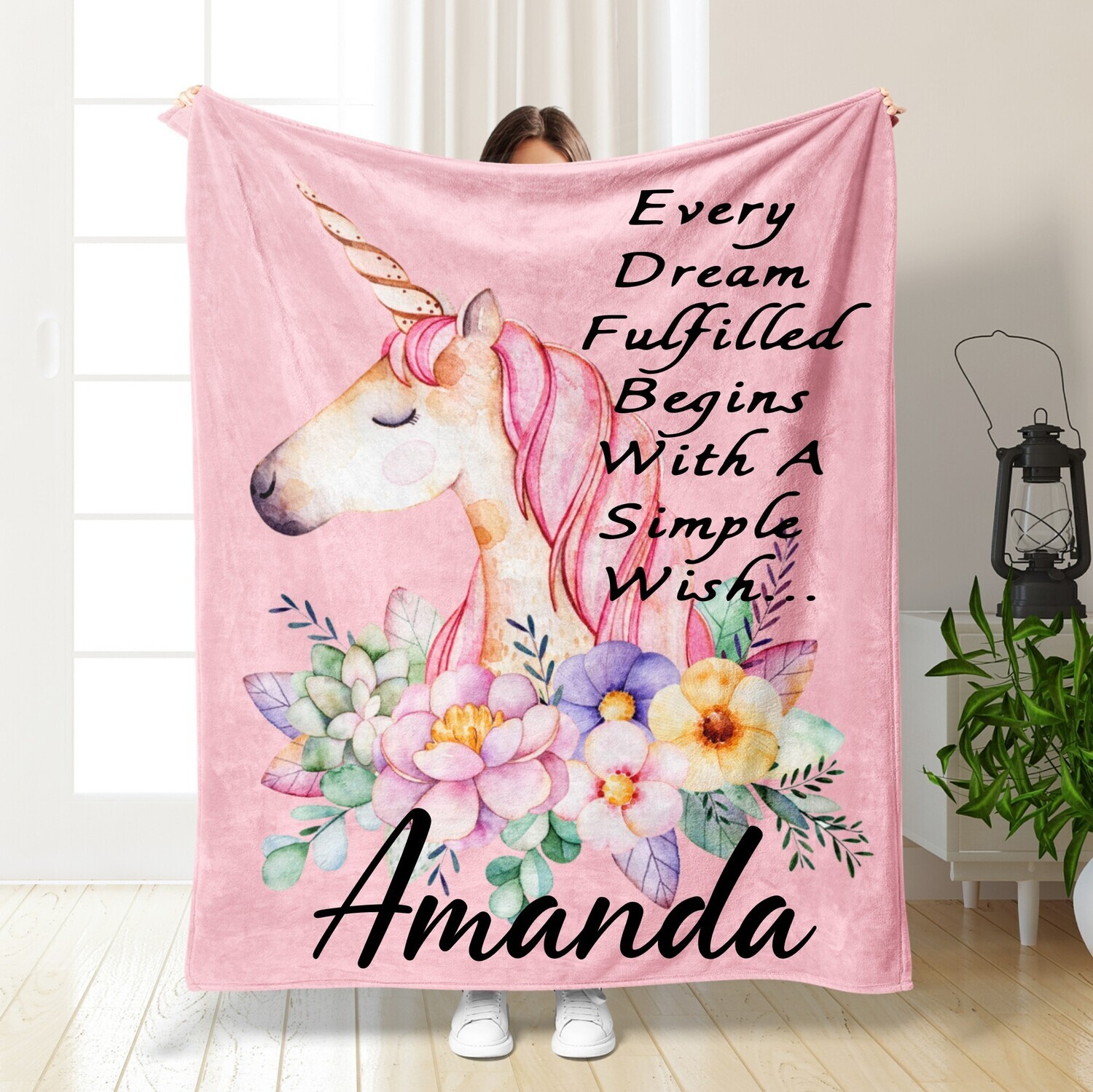 Customized Throw Blankets for Kids-Birthday Gift Girls-Holiday Gift for Girls