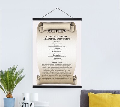 First Name Origin and Meaning Canvas Scroll. Any Name Available