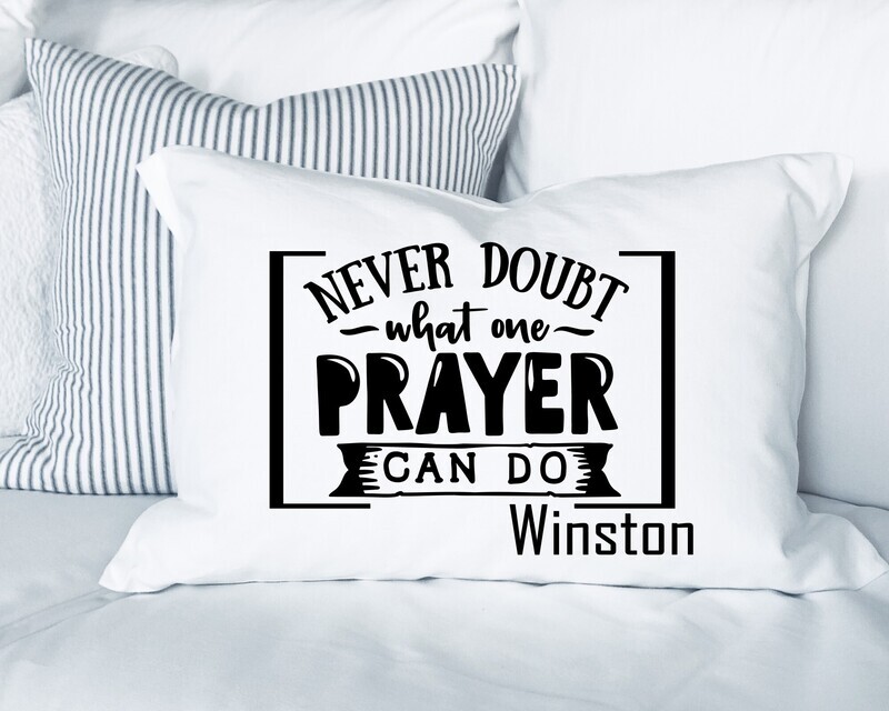 Faith-based pillowcase gift with name and scripture for restful sleep