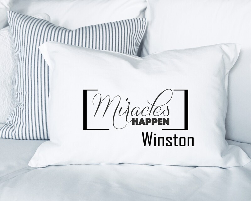 Elegant prayer pillowcase with custom name and spiritual blessing