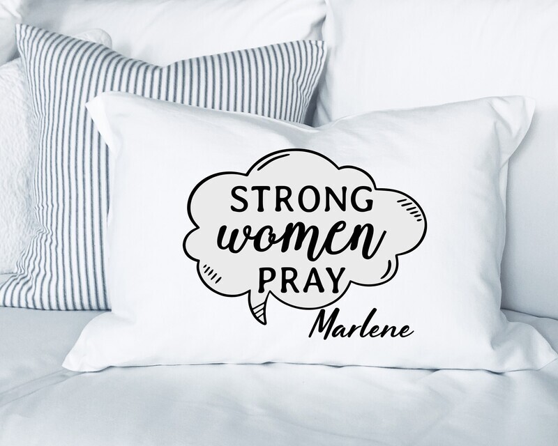 Elegant prayer pillowcase with custom name and spiritual blessings
