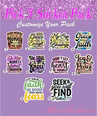 Christian Sticker Pack| Inspirational Stickers| Choose Your Pack Stickers| Waterproof Sticker Bundle| Bible Verse Stickers| Pretty Stickers