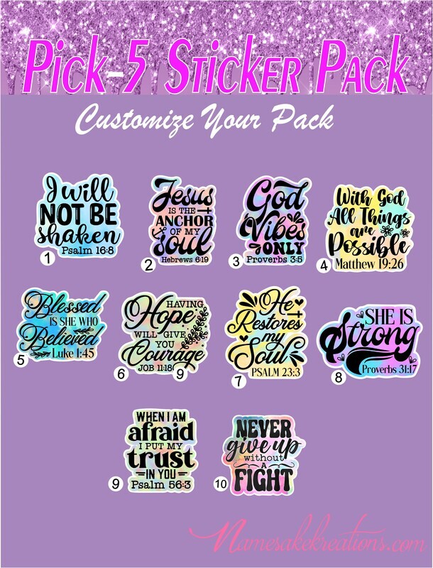Christian Sticker Pack| Inspirational Stickers| Choose Your Pack Stickers| Waterproof Sticker Bundle| Bible Verse Stickers| Pretty Stickers