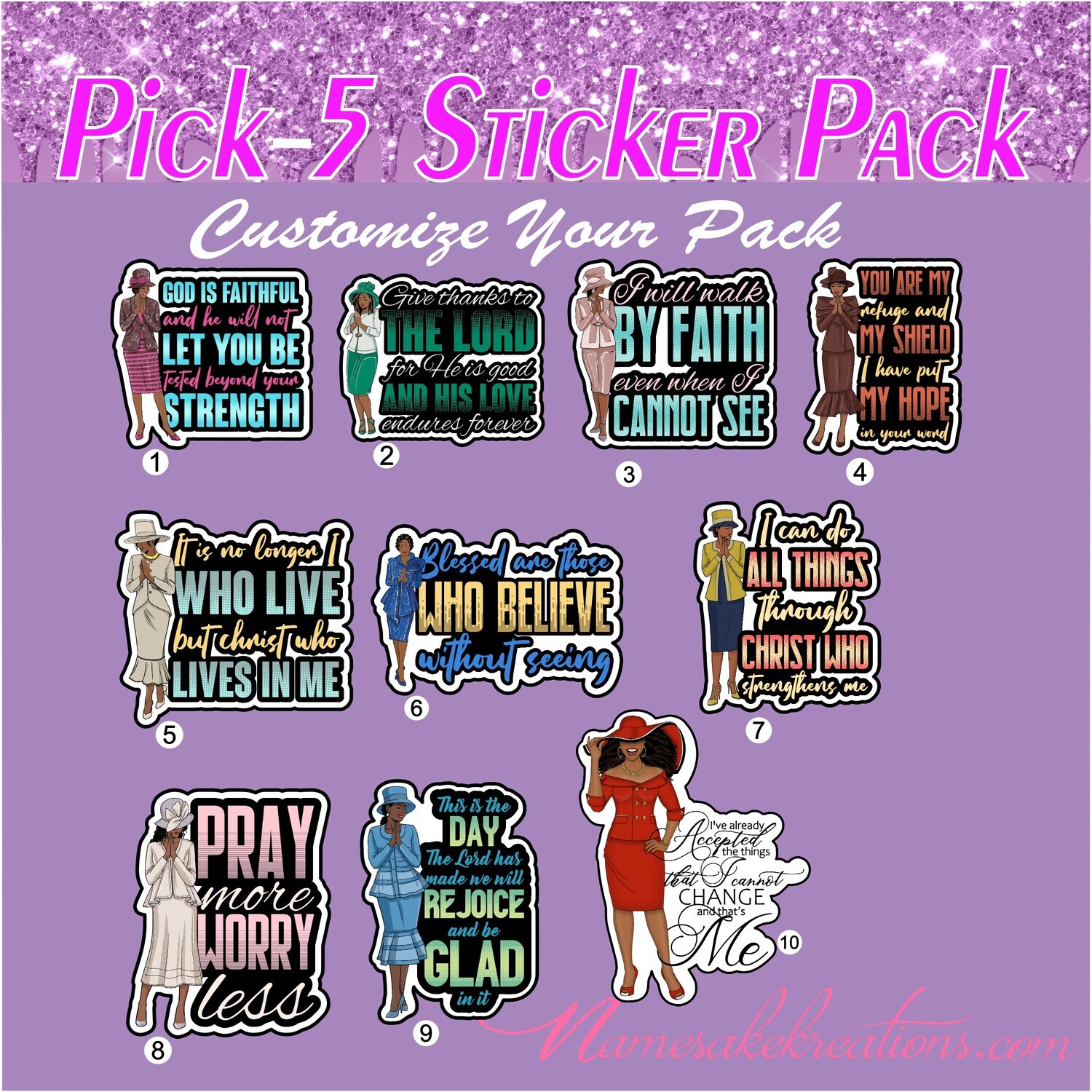 Christian Sticker Pack| Inspirational Stickers| Choose Your Pack Stickers| Waterproof Sticker Bundle| Bible Verse Stickers| Pretty Stickers
