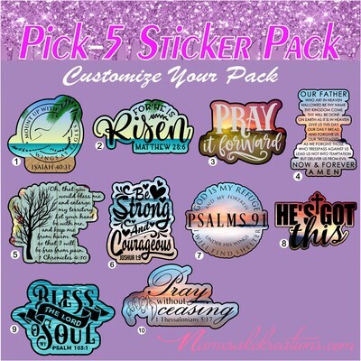 Christian Sticker Pack| Inspirational Stickers| Choose Your Pack Stickers| Waterproof Sticker Bundle| Bible Verse Stickers| Pretty Stickers