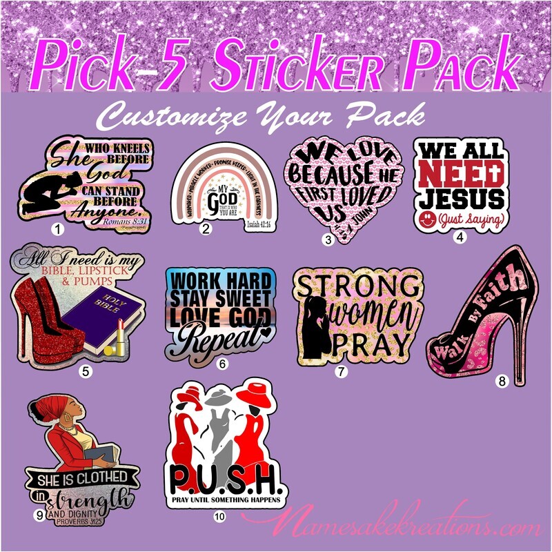 Christian Sticker Pack| Inspirational Stickers| Choose Your Pack Stickers| Waterproof Sticker Bundle| Bible Verse Stickers| Pretty Stickers