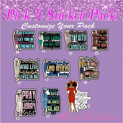 Christian Sticker Pack| Inspirational Stickers| Choose Your Pack Stickers| Waterproof Sticker Bundle| Bible Verse Stickers| Pretty Stickers