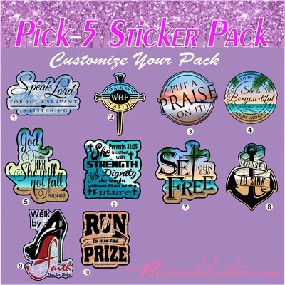 Christian Sticker Pack| Inspirational Stickers| Choose Your Pack Stickers| Waterproof Sticker Bundle| Bible Verse Stickers| Pretty Stickers