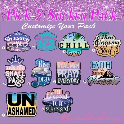 Christian Sticker Pack| Inspirational Stickers| Choose Your Pack Stickers| Waterproof Sticker Bundle| Bible Verse Stickers| Pretty Stickers