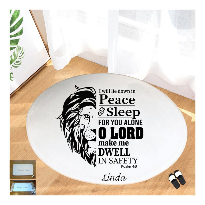 Christian Prayer Mat with Name |Religious Gift| Monogrammed Gift| Custom Church Gift| Blessing Mat| Prayer Room Accessory |Bedside Mat| Christian Comfort Gift| Faith-Inspired Home Decor