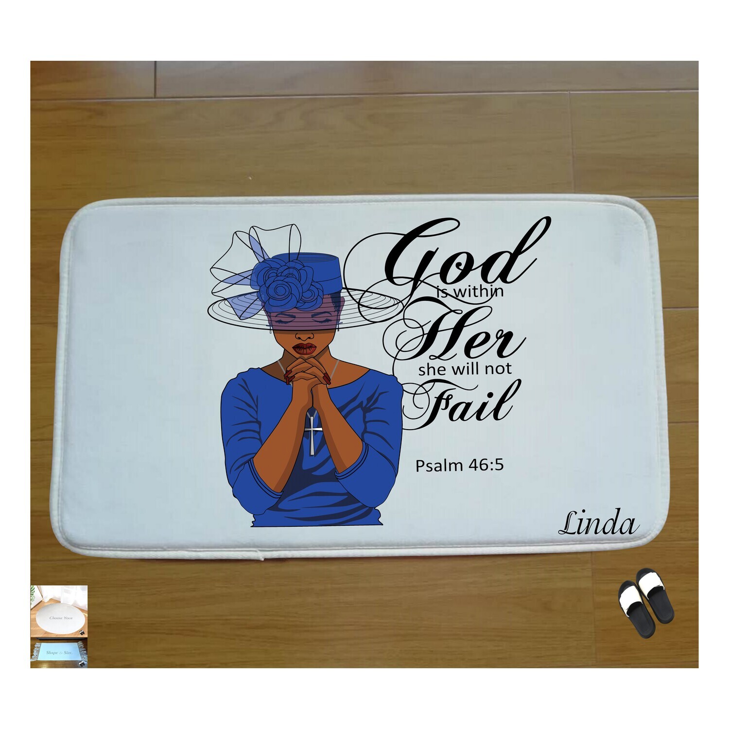 Christian Prayer Mat with Name |Religious Gift| Monogrammed Gift| Custom Church Gift| Blessing Mat| Prayer Room Accessory |Bedside Mat| Christian Comfort Gift| Faith-Inspired Home Decor