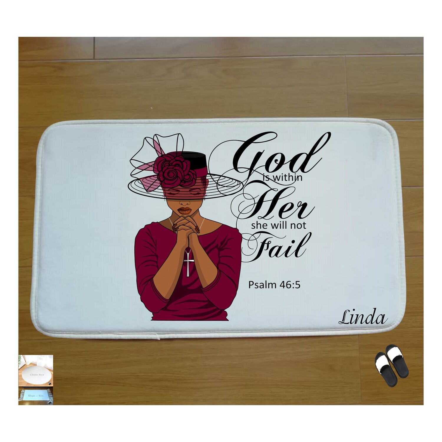 Christian Prayer Mat with Name |Religious Gift| Monogrammed Gift| Custom Church Gift| Blessing Mat| Prayer Room Accessory |Bedside Mat| Christian Comfort Gift| Faith-Inspired Home Decor