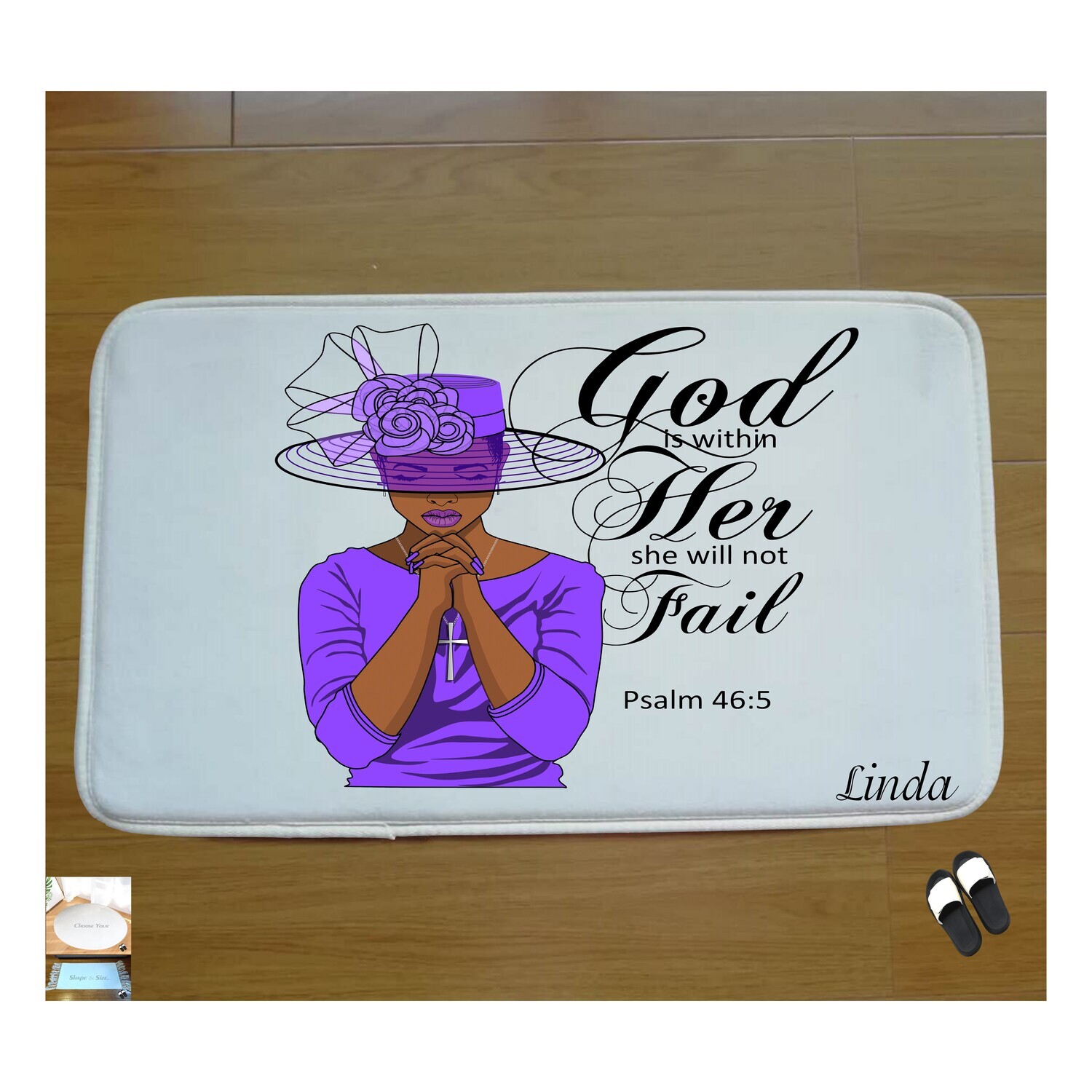 Christian Prayer Mat with Name |Religious Gift| Monogrammed Gift| Custom Church Gift| Blessing Mat| Prayer Room Accessory |Bedside Mat| Christian Comfort Gift| Faith-Inspired Home Decor