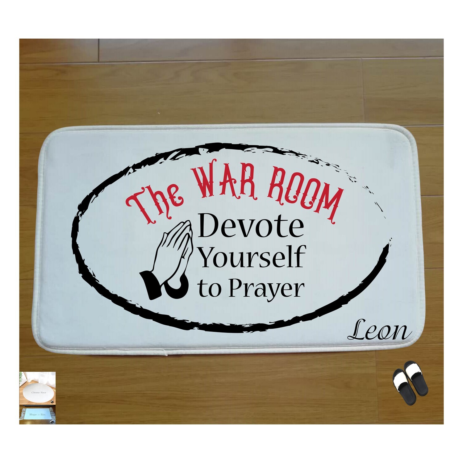 Christian Prayer Mat with Name |Religious Gift| Monogrammed Gift| Custom Church Gift| Blessing Mat| Prayer Room Accessory |Bedside Mat| Christian Comfort Gift| Faith-Inspired Home Decor