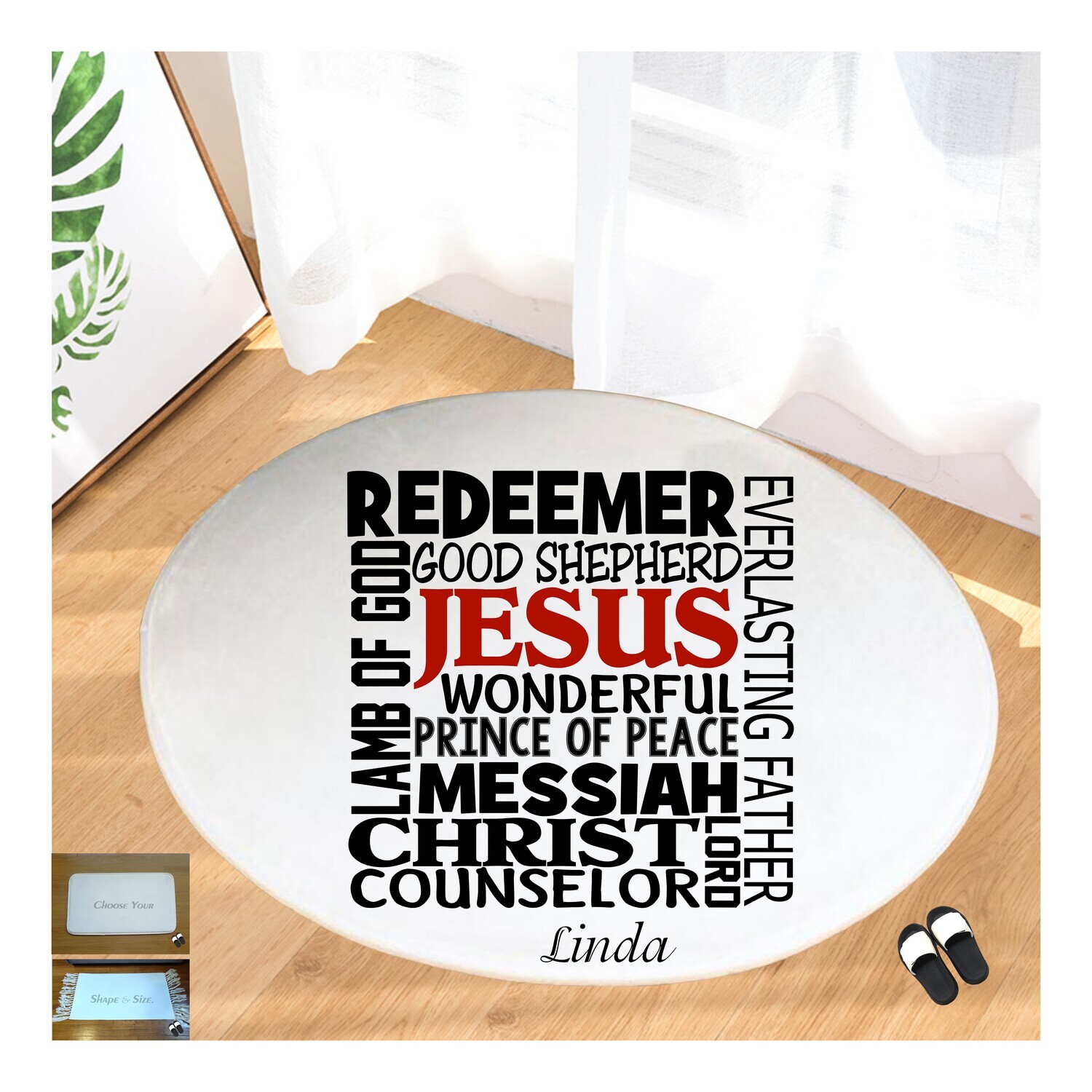 Christian Prayer Mat with Name |Religious Gift| Monogrammed Gift| Custom Church Gift| Blessing Mat| Prayer Room Accessory |Bedside Mat| Christian Comfort Gift| Faith-Inspired Home Decor