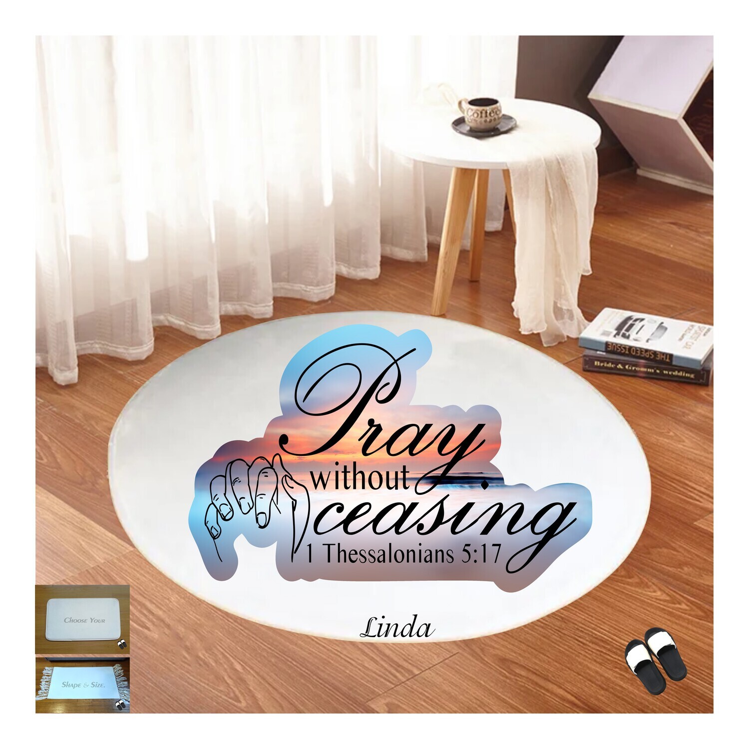 Christian Prayer Mat with Name |Religious Gift| Monogrammed Gift| Custom Church Gift| Blessing Mat| Prayer Room Accessory |Bedside Mat| Christian Comfort Gift| Faith-Inspired Home Decor