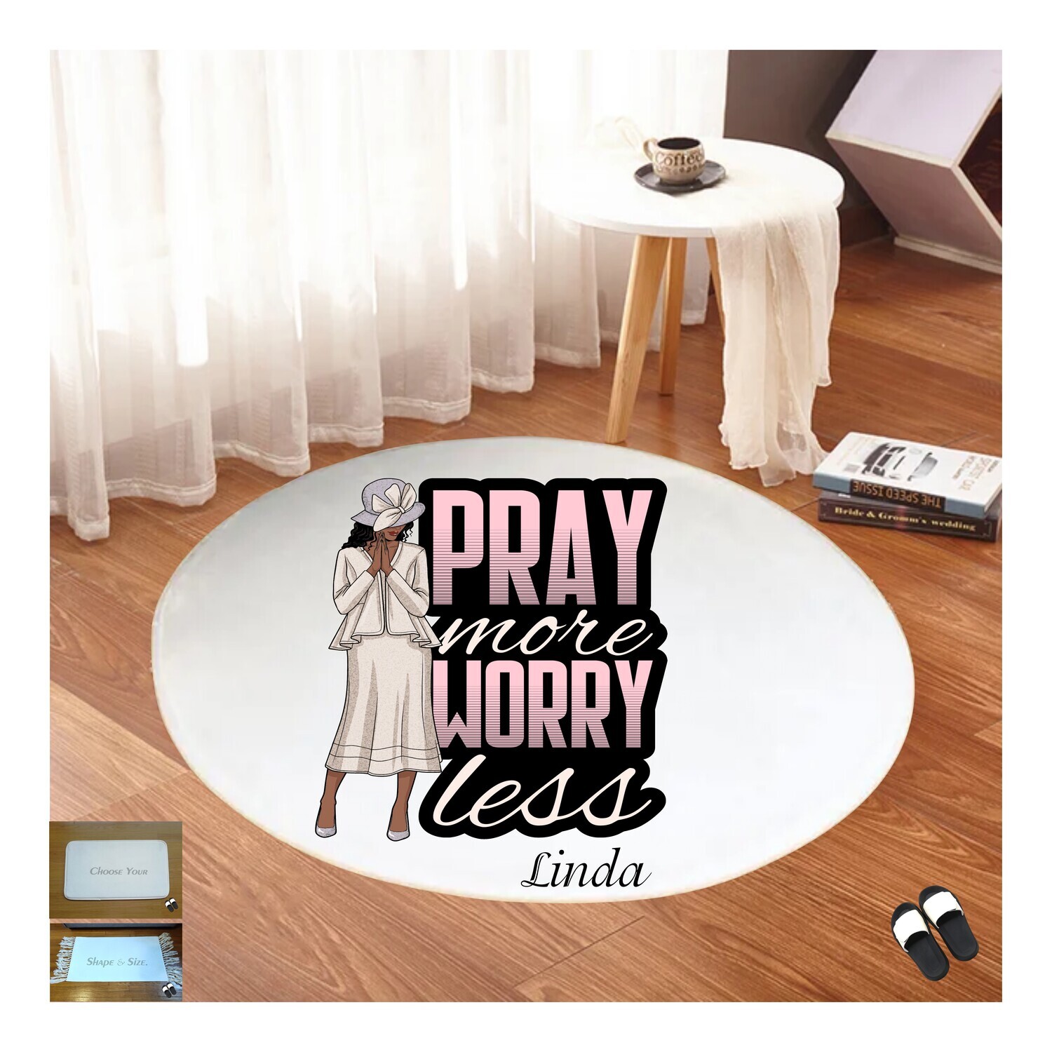 Christian Prayer Mat with Name |Religious Gift| Monogrammed Gift| Custom Church Gift| Blessing Mat| Prayer Room Accessory |Bedside Mat| Christian Comfort Gift| Faith-Inspired Home Decor
