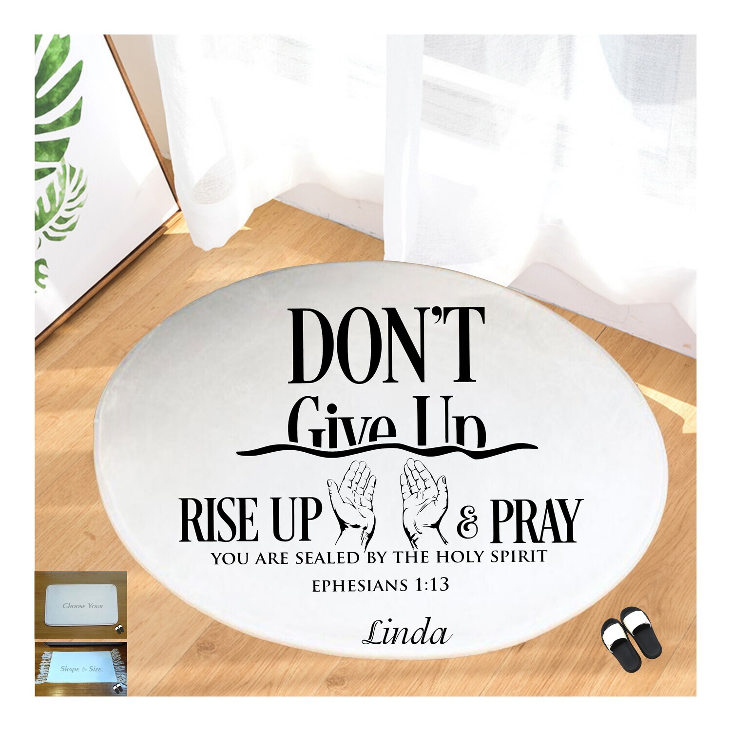 Christian Prayer Mat with Name |Religious Gift| Monogrammed Gift| Custom Church Gift| Blessing Mat| Prayer Room Accessory |Bedside Mat| Christian Comfort Gift| Faith-Inspired Home Decor