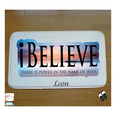 Christian Prayer Mat with Name |Religious Gift| Monogrammed Gift| Custom Church Gift| Blessing Mat| Prayer Room Accessory |Bedside Mat| Christian Comfort Gift| Faith-Inspired Home Decor