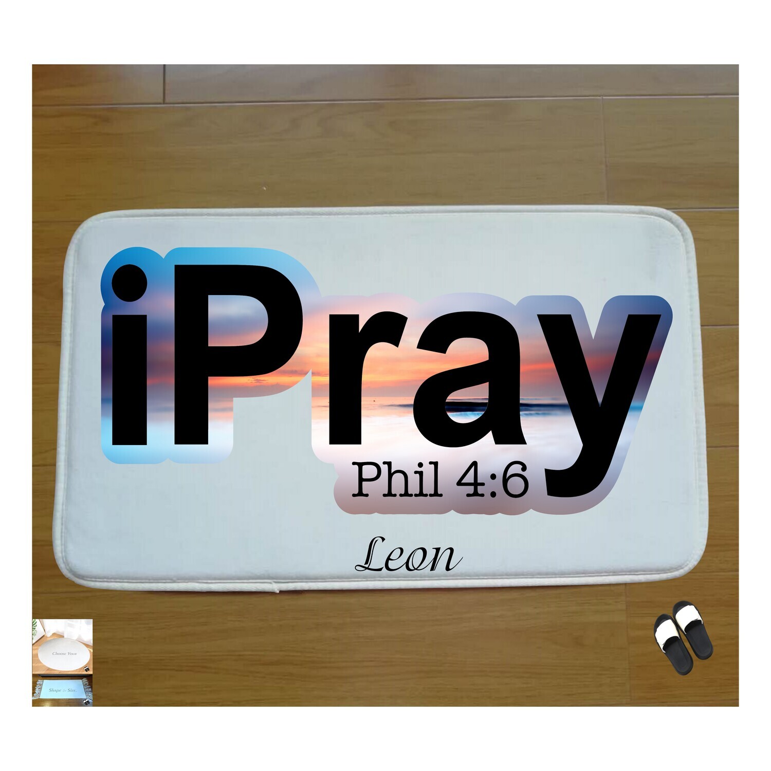 Christian Prayer Mat with Name |Religious Gift| Monogrammed Gift| Custom Church Gift| Blessing Mat| Prayer Room Accessory |Bedside Mat| Christian Comfort Gift| Faith-Inspired Home Decor