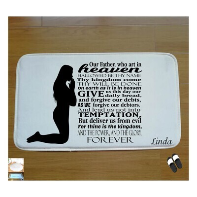 Christian Prayer Mat with Name |Religious Gift| Monogrammed Gift| Custom Church Gift| Blessing Mat| Prayer Room Accessory |Bedside Mat| Christian Comfort Gift| Faith-Inspired Home Decor