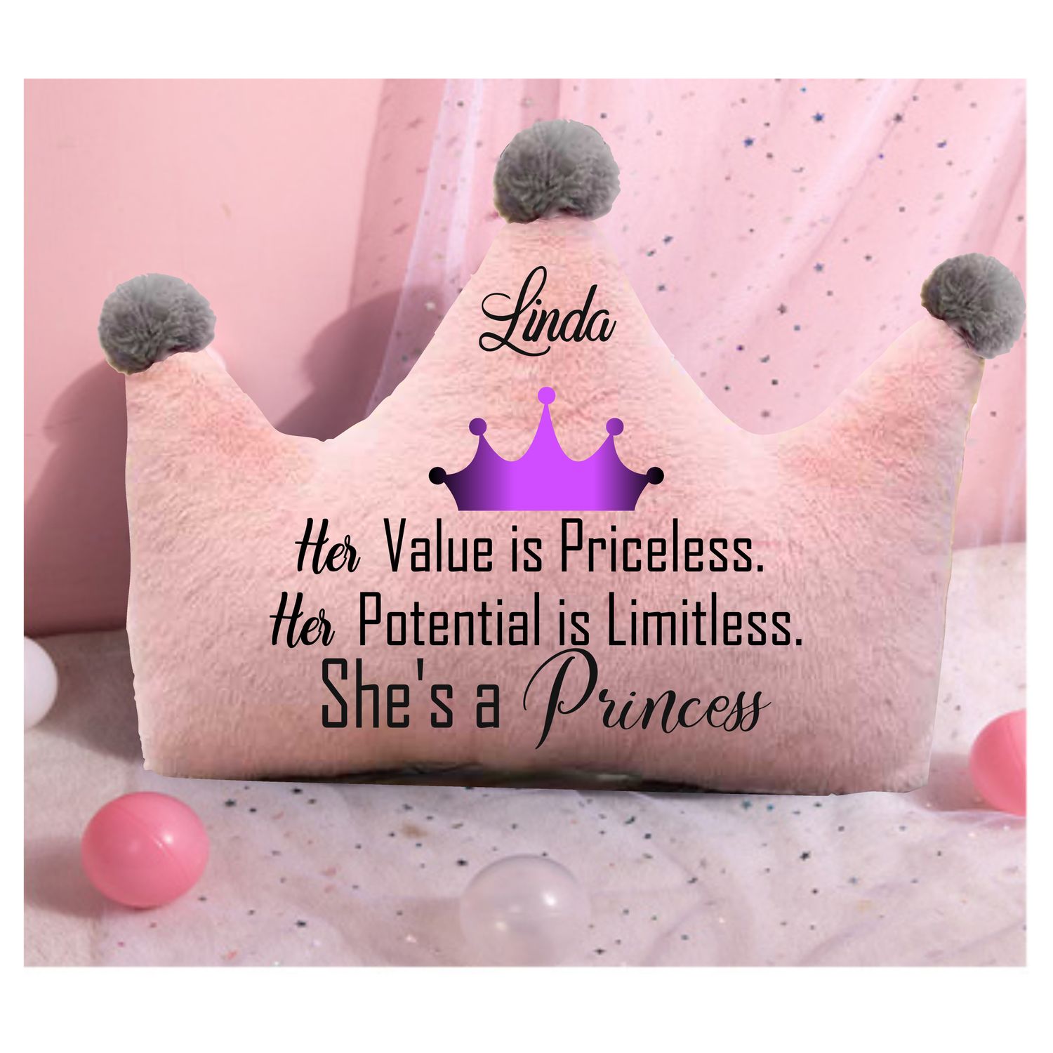 Customized Throw Pillows for Her &quot;She&#39;s a Princess&quot;| Gift for Daughter| Customized gift for Friend| Gift for Sister| Holiday Gift for Her| Housewarming Gift| Birthday Gift for her