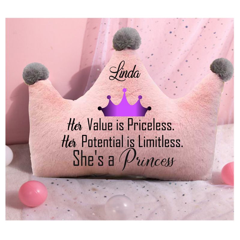Customized Throw Pillows for Her &quot;She&#39;s a Princess&quot;| Gift for Daughter| Customized gift for Friend| Gift for Sister| Holiday Gift for Her| Housewarming Gift| Birthday Gift for her