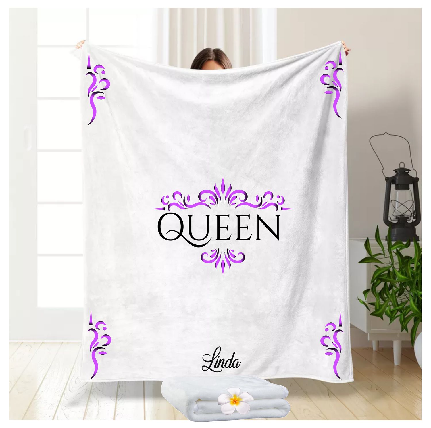 Customized Throw Blankets for Friends &amp; Family &quot;Queen&quot;| Gift for Mom| Customized gift for Her| Gift for Sister| Holiday Gift for Her| Housewarming Gif| Birthday gift for Her