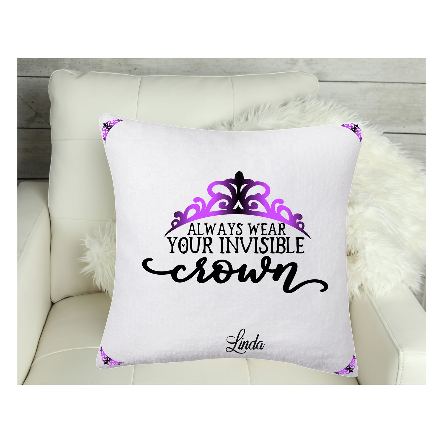 Customized Throw Pillows for Her &quot;Always wear your invisible crown&quot;| Gift for Daughter| Customized gift for Friend| Gift for Sister| Holiday Gift for Her| Housewarming Gift| Birthday Gift for her