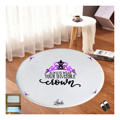 Customized Floor Mat &quot;Always wear your invisible crown&quot;| Bedroom Mat| Customized gift for Friend| Gift for Sister| Holiday Gift for Her| Housewarming Gift| Birthday Gift for her