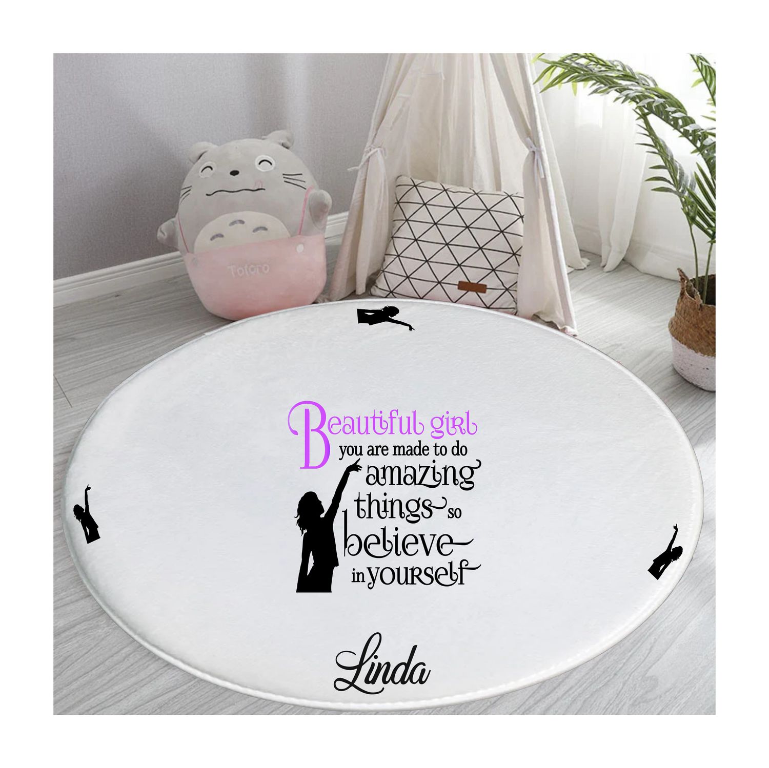 Customized Floor Mat &quot;Beautiful Girl&quot;| Bedroom Mat| Customized gift for Friend| Gift for Sister| Holiday Gift for Her| Housewarming Gift| Birthday Gift for her